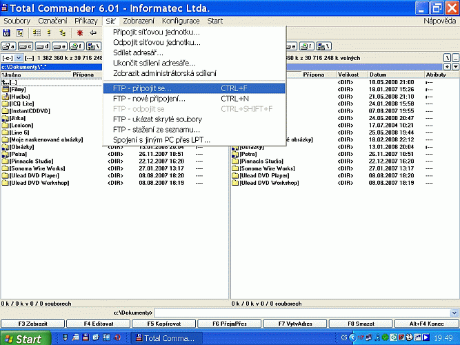 N�vod k nastaven� FTP p�ipojen�
