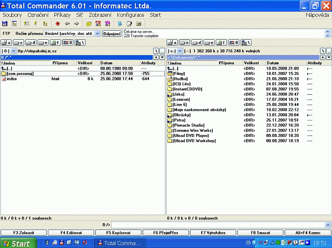 N�vod k nastaven� FTP p�ipojen�