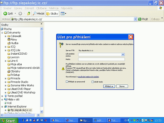 N�vod k FTP p�ipojen�